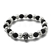 Halloween Dyed & Electroplate Natural Lava Rock Bracelets BJEW-JB12332-01-2