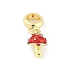 Brass Red Enamel Vegetable European Dangle Charms KK-Z090-06G-02-1