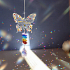Glass Teardrop Hanging Suncatchers HJEW-WH0201-018-7