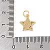 Brass Micro Pave Clear Cubic Zirconia Charms KK-E111-32F-G-3