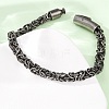 304 Stainless Steel Byzantine Chains Bracelets for Women Men BJEW-C148-05AS-02-3