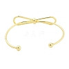 Brass Bowknot Cuff Bangles for Women BJEW-Z072-03G-05-3