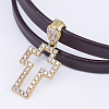 PU Leather Cord Choker Necklaces NJEW-H477-33G-2