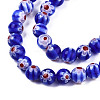 Round Millefiori Glass Beads Strands LK-P001-33-3