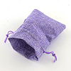 Polyester Imitation Burlap Packing Pouches Drawstring Bags X-ABAG-R004-14x10cm-08-2