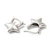 Rack Plating Brass Star Hoop Earrings for Women EJEW-D073-04P-2