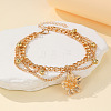 Flower Alloy Charm Chain Tassel Anklets for Women FS-WGA4657-02-2