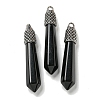 Natural Obsidian Pointed Big Pendants G-F766-02AS-09-1