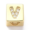 Real 18K Gold Plated Brass Micro Pave Clear Cubic Zirconia Beads ZIRC-L091-076G-V-1