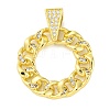 Rack Plating Brass Micro Pave Cubic Zirconia Pendants KK-M021-08G-01-1