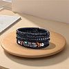 1Pc Cowhide & Imitation Leather Cord Knitted Multi-strand Bracelets AJEW-GF0011-50E-3