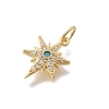 Brass Micro Pave Cubic Zirconia Snaowflake Pendants KK-D431-041A-G-2
