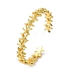 Brass Cuff Bangles for Women BJEW-F514-02G-4