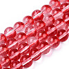 Transparent Spray Painted Glass Bead Strands GLAA-N035-03D-B04-01-1