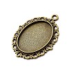 Zinc Alloy Pendant Settings for Cabochon & Rhinestone PALLOY-A15257-AB-LF-2