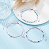 3Pcs 3 Color Natural Pearl & Glass Seed Braided Bead Bracelets Set BJEW-JB09534-2