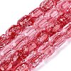 Transparent Crackle Glass Beads Strands GLAA-Q108-04A-08-1