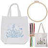 Flower Pattern DIY Canvas Women's Shoulder Bag Making Kits DIY-WH0349-356A-1