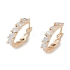 Glass Leaf Hoop Earrings EJEW-L292-008G-1