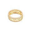 Hollow Out Flower Brass Micro Pave Clear Cubic Zirconia Finger Rings FS-WGD1340-09-2