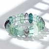 Bicone Natural Fluorite Beads Stretch Bracelets for Women Men BJEW-C097-05H-2