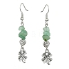 Natural  Green Aventurine Chip Dangle Earrings Set for Women EJEW-JE06249-01-2