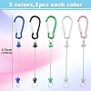 10Pcs 5 Colors Aluminum Climbing Carabiners AJEW-YW0001-22-2