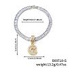 Fashionable Brass Micro Pave Clear Cubic Zirconia Charm Bracelets AF9298-7-1