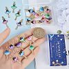 32Pcs 8 Colors Printed Alloy Pendants ENAM-SC0005-39-3