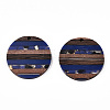 Transparent Resin & Walnut Wood Pendants RESI-N039-03A-3