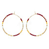 Handmade Glass Seed Beads Hoop Earrings LS-HQ0649-1-1