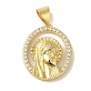 Rack Plating Brass Micro Pave Clear Cubic Zirconia Pendants KK-P267-14B-G-1