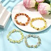 4Pcs Gemstone Beaded Stretch Bracelets Set BJEW-JB11180-2