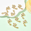 SHEGRACE Brass Micro Pave Clear Cubic Zirconia Dolphin Links Connector Charms XGRQ3K383-568G-4