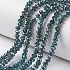 Electroplate Transparent Glass Beads Strands EGLA-A034-T8mm-Q15-1