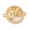 Rack Plating Brass Micro Pave Clear Cubic Zirconia Fe Connector Charms X-KK-L220-003G-02-1