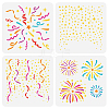 4Pcs 4 Styles PET Hollow Out Drawing Painting Stencils DIY-WH0394-0152-1