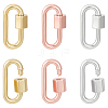 Unicraftale 6Pcs 3 Colors Brass Screw Carabiner Lock Charms KK-UN0002-05-1