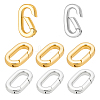 8Pcs 2 Colors Rack Plating Brass Spring Gate Rings KK-OC0001-74-1
