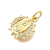 Brass Micro Pave Cubic Zirconia Pendants KK-P336-04A-G-2