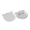Cat Shape Iron Blank Badge Button Parts IFIN-D004-01P-2