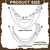 4Pcs 2 Styles Alloy Shoe Chains AJEW-HY0002-34-2