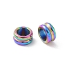 Ion Plating(IP) 304 Stainless Steel Grooved Beads STAS-WH0055-04RC-2