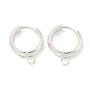 201 Stainless Steel Huggie Hoop Earring Findings STAS-P283-01W-S-1