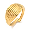 Ion Plating(IP) 304 Stainless Steel Wide Cuff Finger Rings for Women RJEW-P114-10G-1