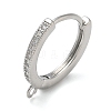 Rack Plating Brass Micro Pave Cubic Zirconia Hoop Earrings Findings KK-K392-33G-4