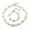 ABS Imitation Pearl & Synthetic Hematite Beaded Bracelet Necklace SJEW-JS01240-1