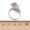 Nuggets Natural Amethyst & Pearl Open Cuff Rings RJEW-K286-13P-5
