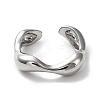 Rack Plating Brass Twist Wave Open Cuff Rings for Women RJEW-Q777-08P-2