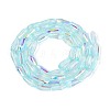 AB Color Plated Transparent Glass Teardrop Beads Strands EGLA-T029-08C-2